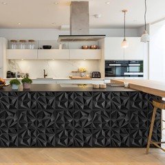 LEVOWAY 33 Pack 12”x12” Black Diamond Design 3D Wall Panels Interior Wall