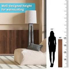 WPC Wainscoting Panels, 16-Pack 48 X 6 Inch 3D Wall Accents for Interior Wall De