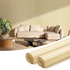 OUZUGIE 2 Pack 96×24 Inch Natural Bamboo Wall Panel – Raw Pole Wrap Paneling for