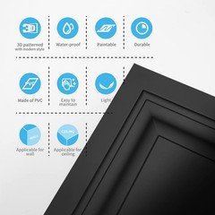 Art3D 12-Pack Square Black Drop Ceiling Tile 2Ft X 2Ft Pvc Ceiling Panel 24 X