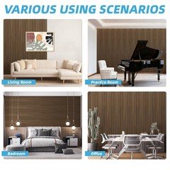 Art3d Acoustic Lightweight Slat Wall Panel 94 x 12.6 in 4-Piece Walnut