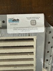 Made2Match MAG-X 8 Removable White Ceiling Exhaust Fan Cover 8”x8”Opening-NEW