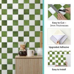Commomy 10 Pcs Matte 3D Peel and Stick Tile 11.8″x11.8″ Ultralight PVC Square Pe