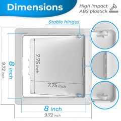 Access Panel for Drywall 8×8 inch Wall Hole Cover Access Door Plumbing
