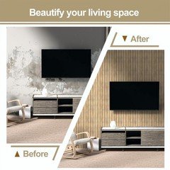 Chejiaye Wood Slat Peel And Stick 3D Wall Panel -23.6X118Soundproof