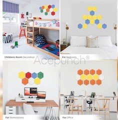 48 Pcs High Density Acoustic Panels – Hexagon Soundproof Wall Panels Studio