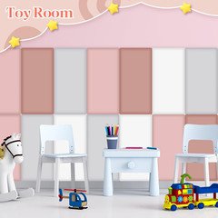 12 Pack Pink 3D Wall Padding – Peel & Stick Headboard Panels for Playroom