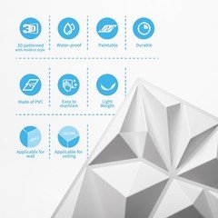 Art3D 33-Pack 3D Wall Panels For Interior Wall Decor Modern Diamond Textured