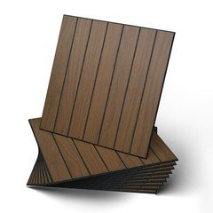 Wadile Peel And Stick Wood Slat Panels 12X12 3030Cm Decorative Pvc Soundproof