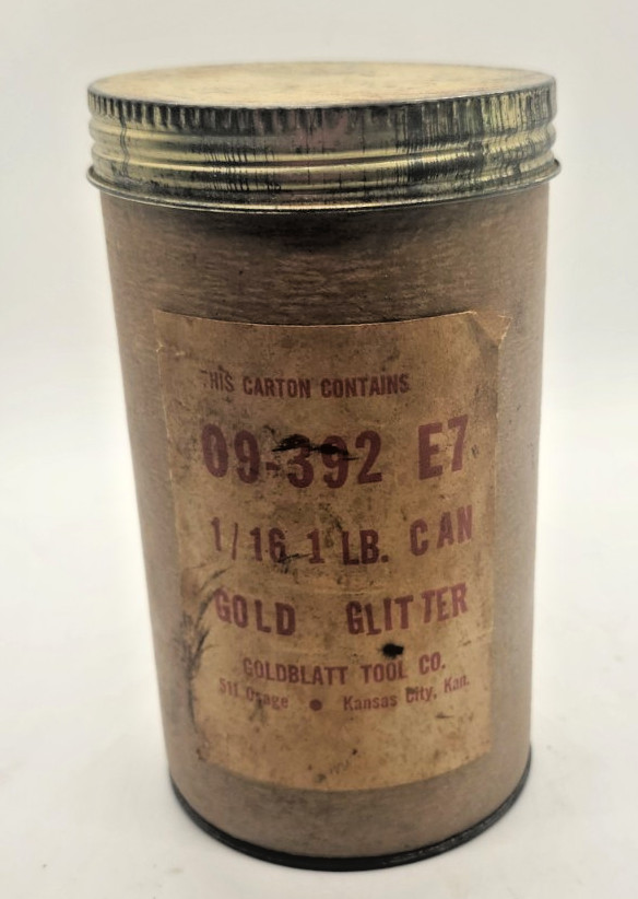 Vintage Goldblatt Gold Ceiling Glitter 1 lb Can NOS Popcorn Acoustic Shimmer