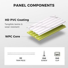 Ouzugie Wpc Acoustic Slat Wall Paneling 8-Pack 114 X 6 Inches 3D Wall Panels