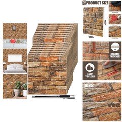 Colarr 60 Pcs 58 Sq Ft 3D Wall Panels Peel And Stick Faux Foam 3D Brick