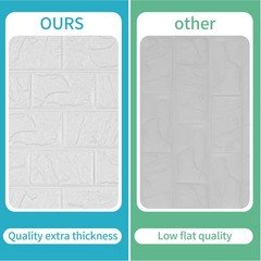 Umedol 40 PCS 3D Wall Panels Self-Adhesive Faux Foam 11.8″x11.8″ White Brick