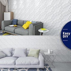 Art3d 33-Pack 3D Textured PVC Wall Panels 12×12″ White – Covers 32 Sq.Ft.