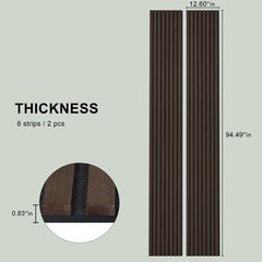 Roomtec 2 Pack Acoustic Solid Wood Wall Panels 94.49 X 12.6 Soundproof Wall