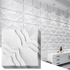 Art3d 33-Pack 3D Textured PVC Wall Panels 12×12″ White – Covers 32 Sq.Ft.