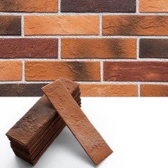 Holydecot Red Faux Brick Wall Tiles 3D Thin Brick Veneers For Indoor Outdoor