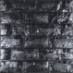 YU LI 3DH 3D Wall Panels Peel and Stick 11PCS Black Foam Brick Wallpaper