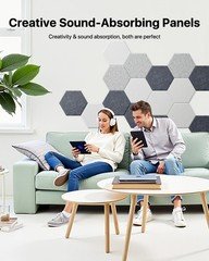 12 Pack Hexagon Acoustic Panels – Soundproof Wall Panels for Office Studio Home