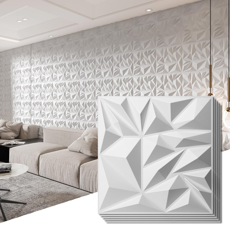 Art3D 33-Pack 3D Wall Panels For Interior Wall Decor Modern Diamond Textured