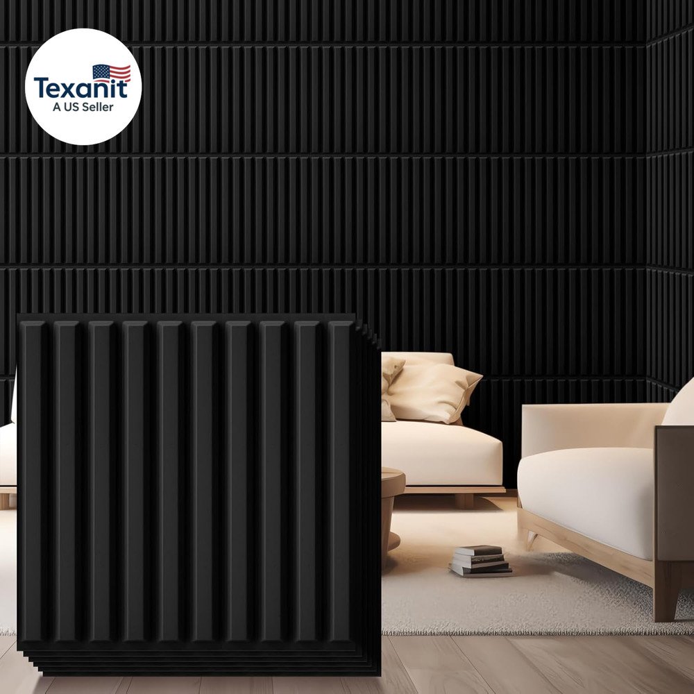 32 Pcs 3D Slat Wall Panels, 12″X12″ PVC Fluted Wall Paneling for Interior Decor,