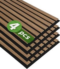 Art3D 4-Pack 12 X 24 Soundproof Wood Slat Panels 8 Sq.Ft Acoustic Wall Panels