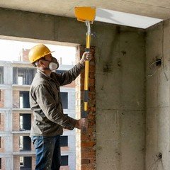 Wallboard Mud Compound Putty Finishing Box Tool, Yellow Metal Wall Painting Tool