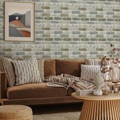 Commomy 10 Pcs 3D Faux Brick Peel and Stick – 11.8″x11.8″ Thin PVC Wall Panel