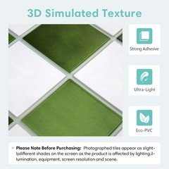 Commomy 10 Pcs Matte 3D Peel and Stick Tile 11.8″x11.8″ Ultralight PVC Square Pe