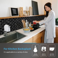 Art3d 10-Sheet 12″x12″ Peel & Stick Subway Tile Backsplash Marble Design