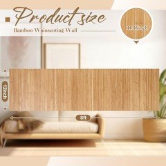 Juexica 2 Pcs Natural Bamboo Wall Panel 12 X 96 Inch Bamboo Covering Renewable