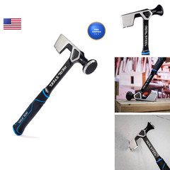 Real Steel Drywall Hammer 14 Oz Roofing Hatchet One-Piece Forged Milled Face