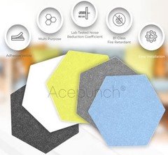 48 Pcs High Density Acoustic Panels – Hexagon Soundproof Wall Panels Studio