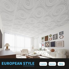 Art3D 12-Pack Drop Ceiling Tiles 2X2 Ft Decorative Easy Install Pvc Ceiling