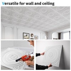 Art3D 12-Pack Drop Ceiling Tiles 2X2 Ft Decorative Easy Install Pvc Ceiling