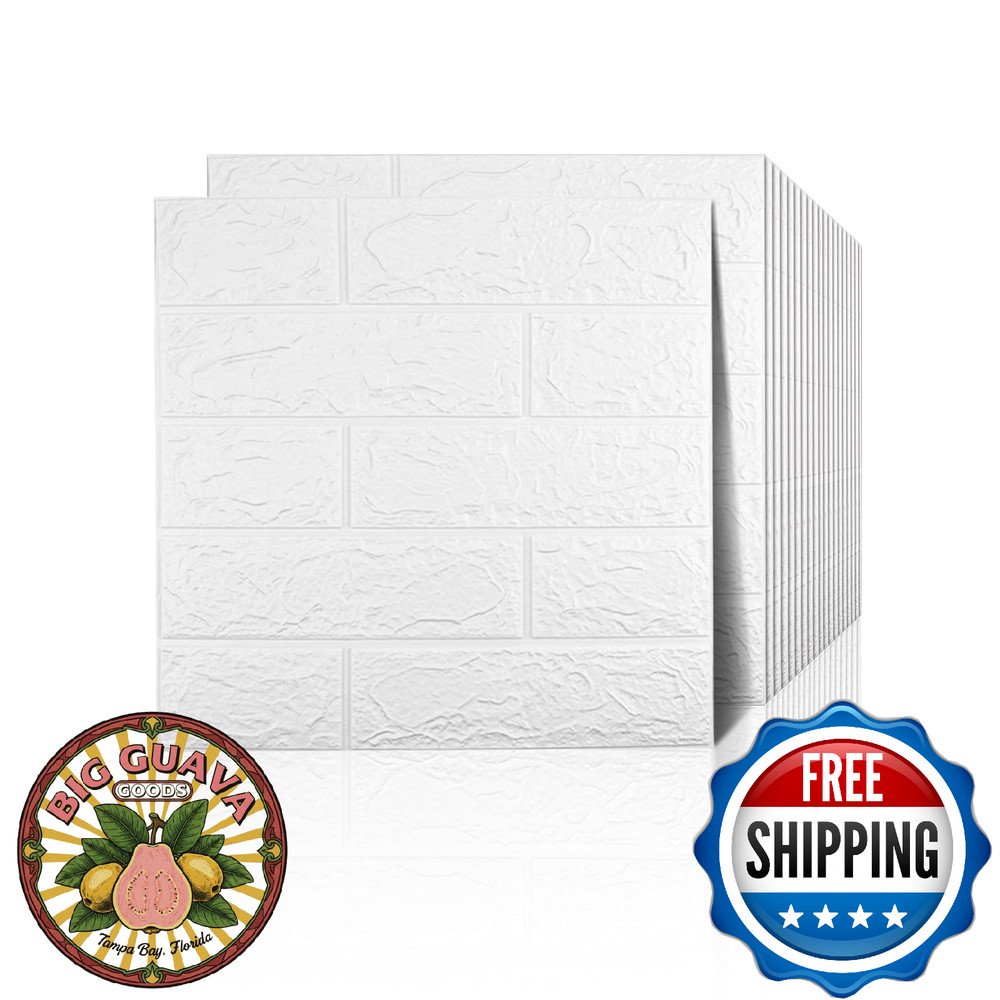 Sodeno 20-Pack White 3D Wall Panels, 29 sq ft, Peel & Stick, Printable Wallpaper