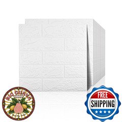 Sodeno 20-Pack White 3D Wall Panels, 29 sq ft, Peel & Stick, Printable Wallpaper