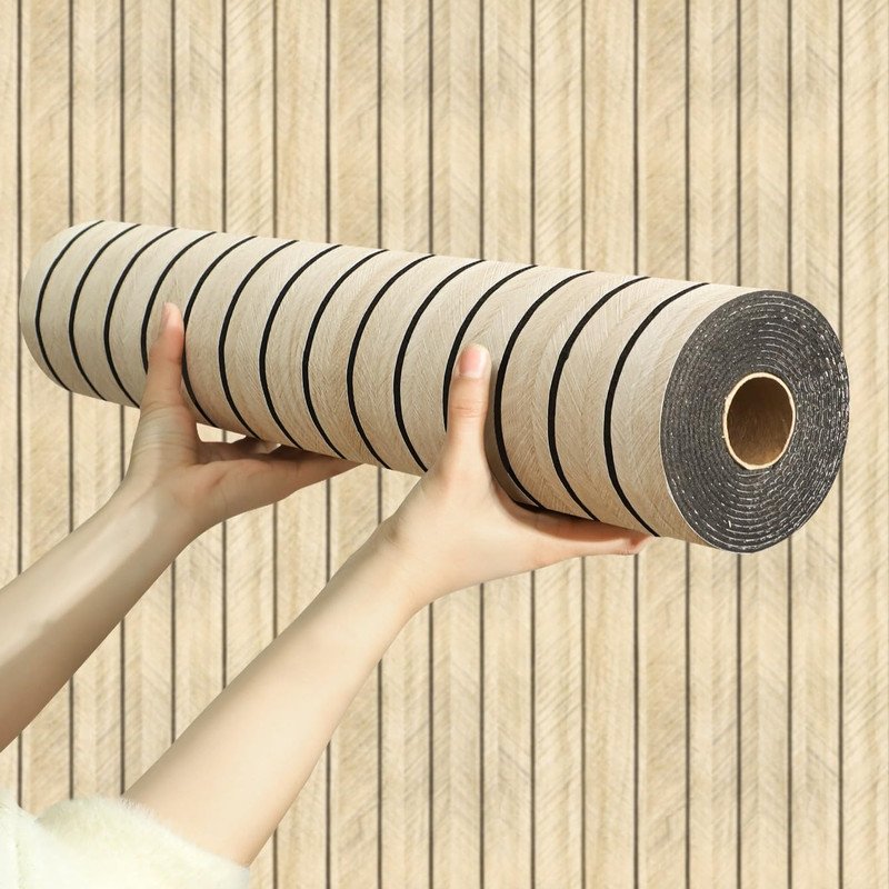 Chejiaye Wood Slat Peel And Stick 3D Wall Panel -23.6X118Soundproof