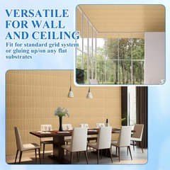 Nuanchu 32 Pcs 3D Slat Wall Panels, 12″x12″ PVC Fluted Wall Paneling for Interio