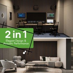 Art3D 4-Pack 12 X 24 Soundproof Wood Slat Panels 8 Sq.Ft Acoustic Wall Panels