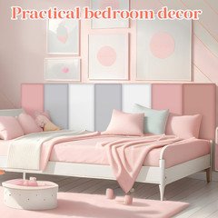 12 Pack Pink 3D Wall Padding – Peel & Stick Headboard Panels for Playroom