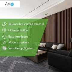 Art3D 4-Pack 12 X 24 Soundproof Wood Slat Panels 8 Sq.Ft Acoustic Wall Panels