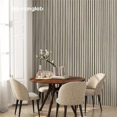 Light Oak 3D Acoustic Wall Panels – 4 Pack, 94.5″x12.6″ for Stylish Decor