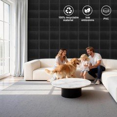 12 Pieces Strip 3D Wall Panels, PVC Decorative Fluted Textured Wall Paneling19.7
