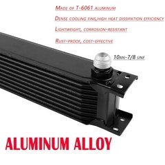 19 Row Oil Cooler 10AN Stacked Plate Aluminum Transmission Engine Cooler 19 ROW