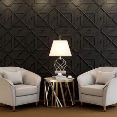 Art3D Pvc 3D Wall Panel Decorative Wall Tile In Black 12-Pack 19.7X19.7 A10054Bk