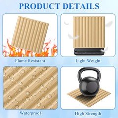 Nuanchu 32 Pcs 3D Slat Wall Panels, 12″x12″ PVC Fluted Wall Paneling for Interio