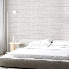 Art3d 3D White Brick Foam Wall Panels 43.5 sq ft, Peel & Stick, 30-Pack