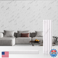 Ouzugie Wpc Acoustic Slat Wall Paneling 8-Pack 114 X 6 Inches 3D Wall Panels