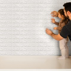 Art3d 3D White Brick Foam Wall Panels 43.5 sq ft, Peel & Stick, 30-Pack
